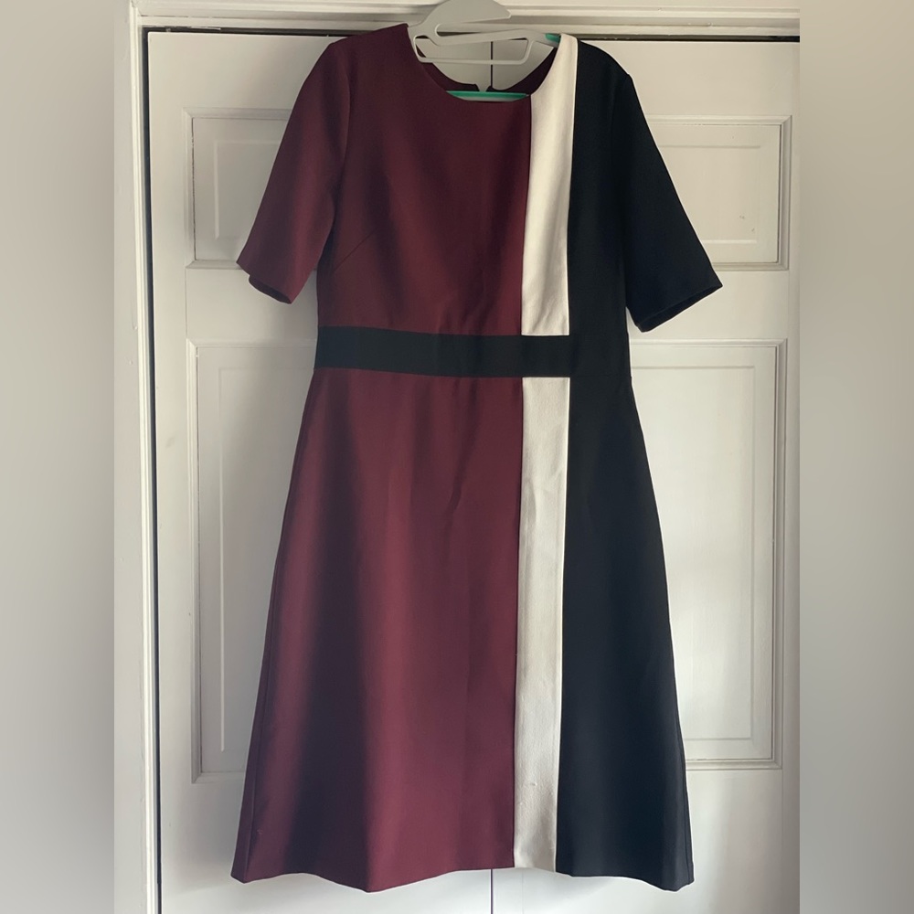 Colorblock A Line Dress